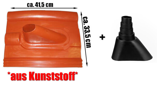 Dachsparrenhalter SET 1m Mast 60mm + Dachabdeckung Rot Ziegelrot